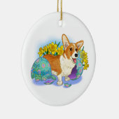 Cute Easter Corgi Keramisch Ornament (Rechts)