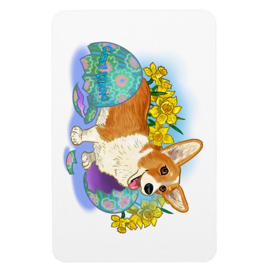 Cute Easter Corgi Magneet (Verticaal)