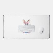 Cute Easter Day Bunny Blowing Bubble Rabbit Women  Bureaumat (Keyboard & Muis)