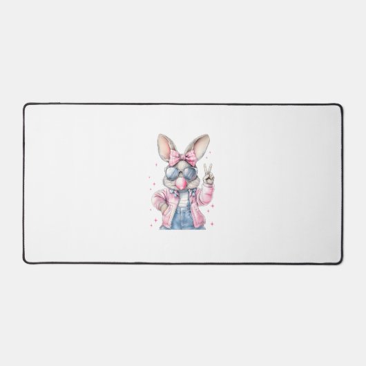 Cute Easter Day Bunny Blowing Bubble Rabbit Women  Bureaumat (Voorkant)