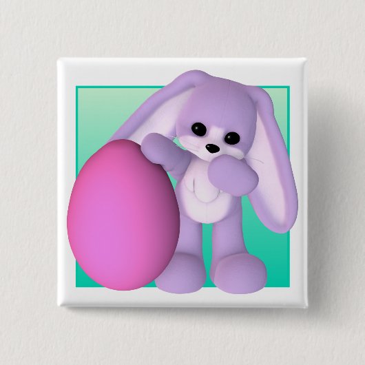 Cute Easter Egg Bunny Button (Voorkant)