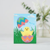 Cute Easter Egg Chick Hatch Briefkaart (Staand voorkant)