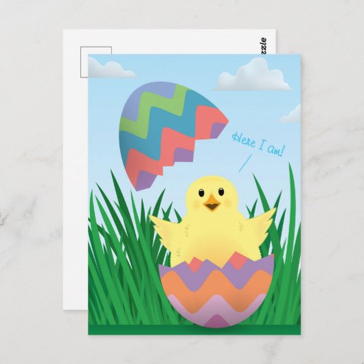 Cute Easter Egg Chick Hatch Briefkaart (Voorkant / Achterkant)