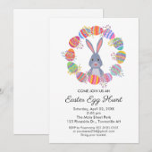 cute Easter Egg Hunt Invitation Birthday Party Kaart (Voorkant / Achterkant)