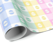 Cute Easter Egg Pastel Checkered wrapping paper Cadeaupapier (Rol Hoek)