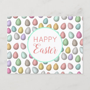Cute Easter Egg Pattern Pastel Colors Feestdagenkaart