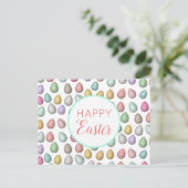 Cute Easter Egg Pattern Pastel Colors Feestdagenkaart (Staand voorkant)