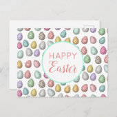 Cute Easter Egg Pattern Pastel Colors Feestdagenkaart (Voorkant / Achterkant)