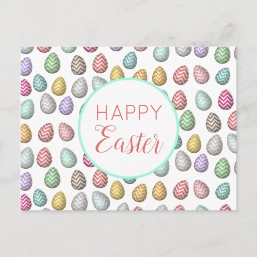 Cute Easter Egg Pattern Pastel Colors Feestdagenkaart (Voorkant)