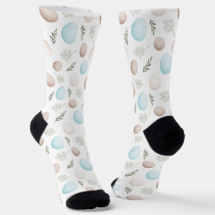 Cute Easter Eggs Pattern Monogram Sokken
