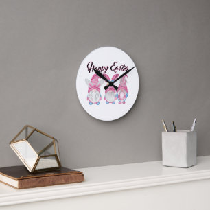 Cute Easter Gnome Design Ronde Klok