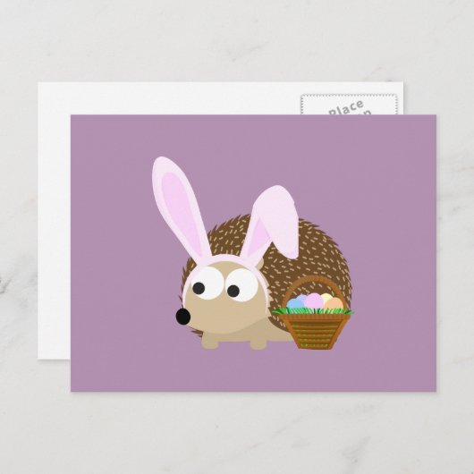 Cute Easter Hedegel Feestdagenkaart (Voorkant / Achterkant)