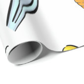 Cute Easter Rabbit Egg Carrot Patroon Gift Cadeaupapier (Rol Hoek)