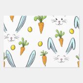 Cute Easter Rabbit Egg Carrot Patroon Gift Inpakpapier Vel (Voorkant 3)