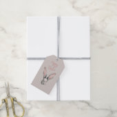 Cute Easter Rabbit in Minimalistic Style Cadeaulabel (Met Touw)