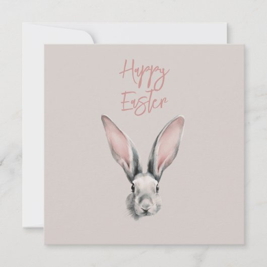 Cute Easter Rabbit in Minimalistic Style Flat Card (Voorkant)