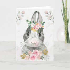 Cute Easter Waterverf Bunny Feestdagen Kaart