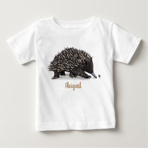 Cute echidna met bijen cartoon illustratie