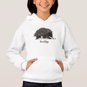 Cute echidna met bijen cartoon illustratie