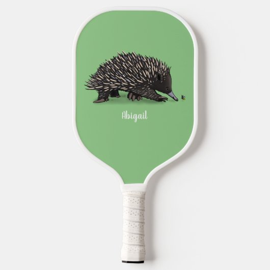 Cute echidna met bijen cartoon illustratie pickleball paddle (Achterkant)