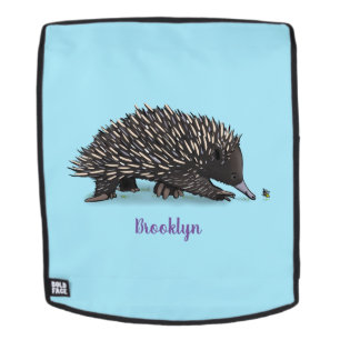 Cute echidna met bijen cartoon illustratie rugtassen