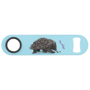 Cute echidna met bijen cartoon illustratie speed flessenopener