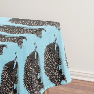 Cute echidna met bijen cartoon illustratie tafelkleed
