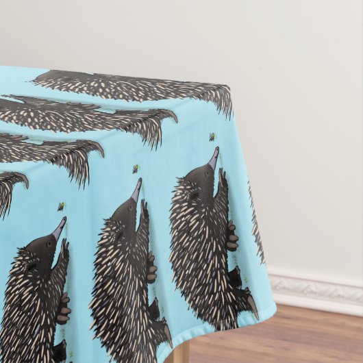 Cute echidna met bijen cartoon illustratie tafelkleed (Voorbeeld)