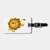 Cute Ecstatische Cartoon Lion Bagagelabel (Voorkant horizontaal)