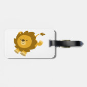 Cute Ecstatische Cartoon Lion Bagagelabel (Achterkant horizontaal)