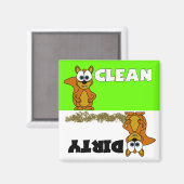 Cute écureuil propre / Lave-vaisselle sale Magnet (Recto/Verso)