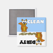 Cute écureuil propre / Lave-vaisselle sale Magnet (Recto/Verso)