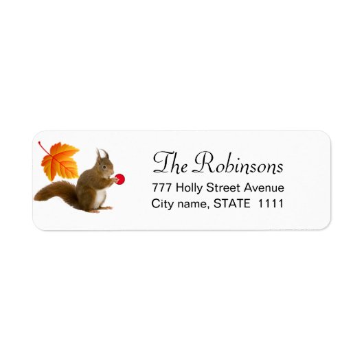 Cute écureuil sur Étiquette blanc (Devant)