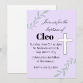 Cute editable baptism invitation (Devant / Derrière)