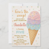 Cute Editable Ice Cream Anniversaire Invitation (Devant)