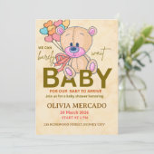 Cute Editable Neutral Baby Shower Invitation (Debout devant)