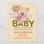 Cute Editable Neutral Baby Shower Invitation (Devant / Derrière)