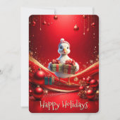 Cute Eend Kerst Vakantiekaart Feestdagenkaart (Voorkant)