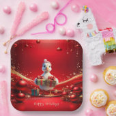 Cute Eend Kerstvakantie Papieren Bord (Feest)