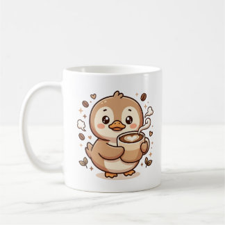 Cute Eend Latte Art Kawaii Koffiekop Koffiemok