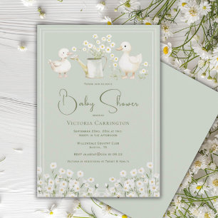 Cute Eenden & Madeliefjes Baby Shower Kaart