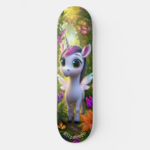 Cute Eenhoorn Fantasie Bos Cool Kinderen Kunst Skateboard