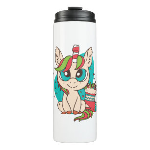 Cute Eenhoorn Kerst Kleding Cadeau Voor Pony Liefh Thermosbeker