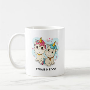 Cute Eenhoorn Koppel Persoonlijke Valentijnsdag Koffiemok