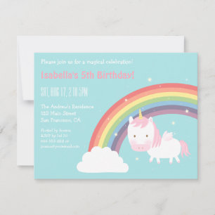 Cute Eenhoorn Mini Vleugels Regenboog Verjaardagsf Kaart