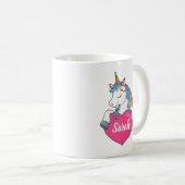 Cute Eenhoorn Persoonlijke Naam  Koffiemok (Voorkant rechts)