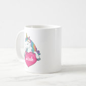 Cute Eenhoorn Persoonlijke Naam  Koffiemok (Voorkant links)