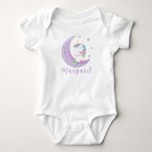 Cute Eenhoorn Persoonlijke Naam Schattig Romper