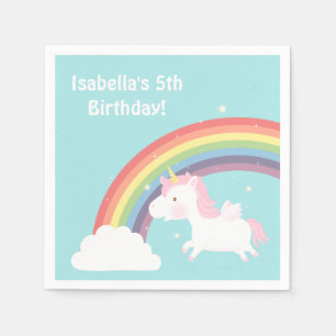 Cute Eenhoorn Regenboog Meisjes Verjaardagsfeest B Servetten