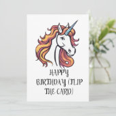 Cute eenhoorn verjaardagskaart kaart (Staand voorkant)